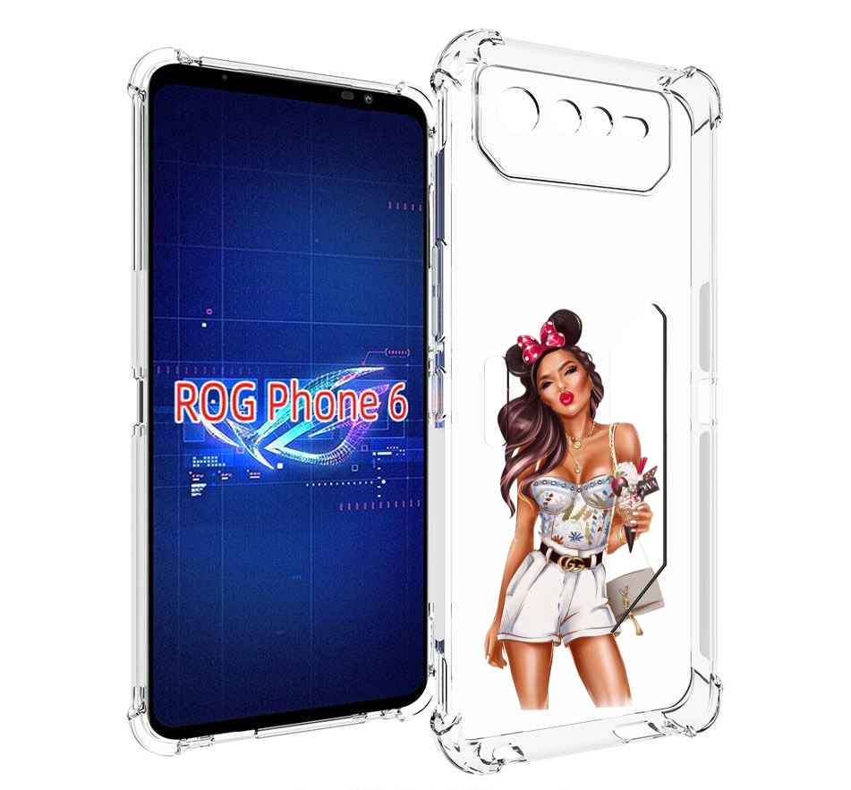 

Чехол MyPads Девушка-микки для Asus ROG Phone 6, Прозрачный, Tocco