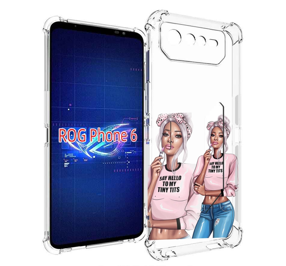 

Чехол MyPads Девушка-в-розовой-футболке женский для Asus ROG Phone 6, Прозрачный, Tocco