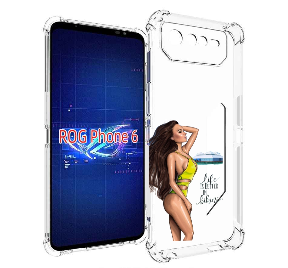 Чехол MyPads Девушка-в-купальнике для Asus ROG Phone 6