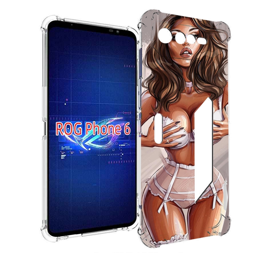 

Чехол MyPads Девушка-в-кружевном для Asus ROG Phone 6, Прозрачный, Tocco