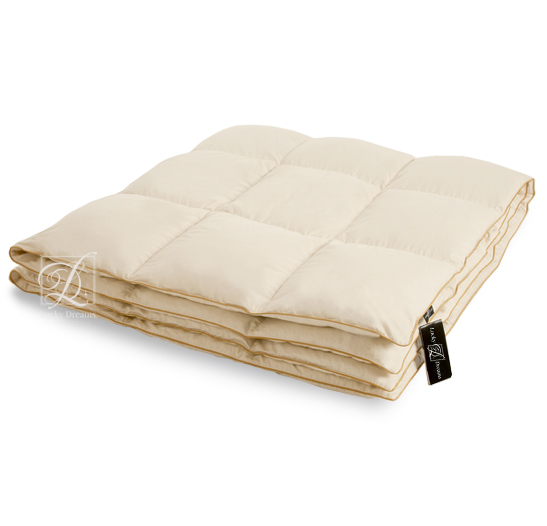 Одеяло Sandman легкое 1.5-спальное 140х205 серый пух сибирского гуся/батист