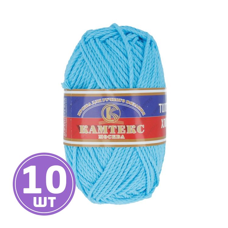 

Пряжа Камтекс Толстый Хлопок 024, бирюза, 10 шт по 100 г, Бирюзовый
