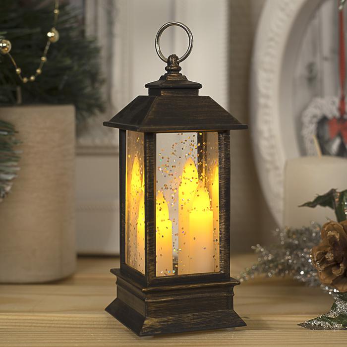 

Новогодний светильник Luazon lighting Фонарик 3 свечки 4357302 белый теплый, Фонарик 3 свечки