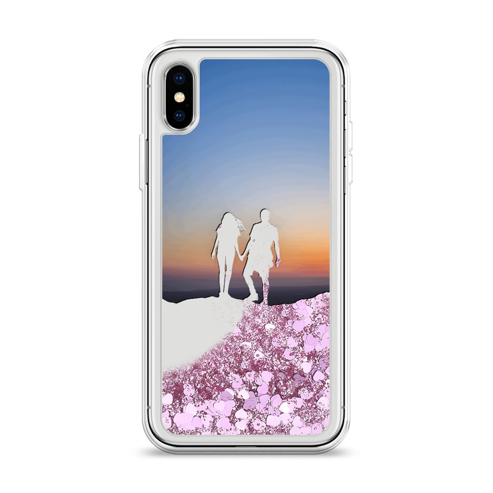 

Жидкий чехол с блестками "Пара на краю света" на Apple iPhone XS (10S), 11894-1