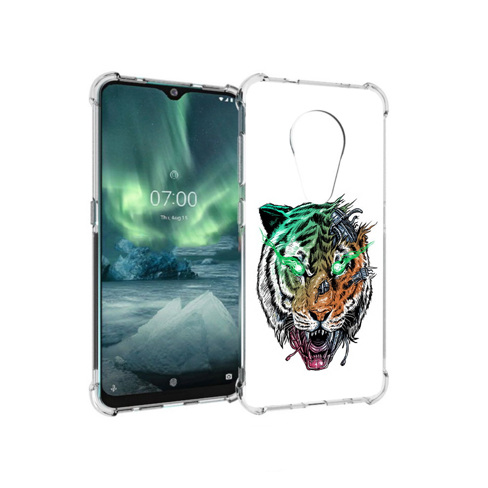 

Чехол MyPads Tocco для Nokia 7.2 робо-тигр (PT139171.105.584), Прозрачный, Tocco