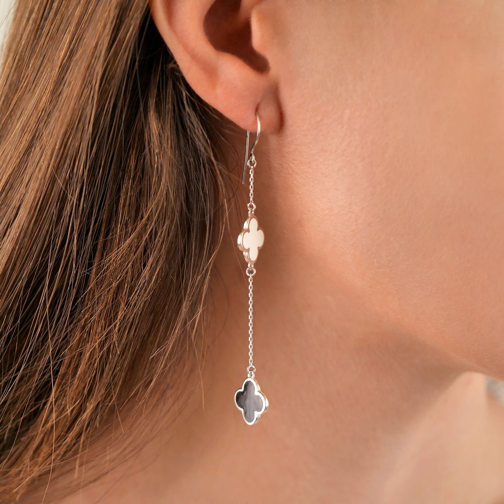 

Серьги подвески из серебра ЮВЕЛИР КАРАТ , эмаль, 2029763/9бг-чг