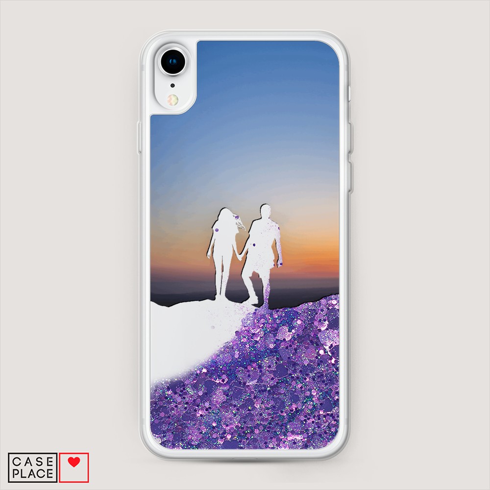 

Жидкий чехол с блестками "Пара на краю света" на Apple iPhone XR (10R), 12092-1