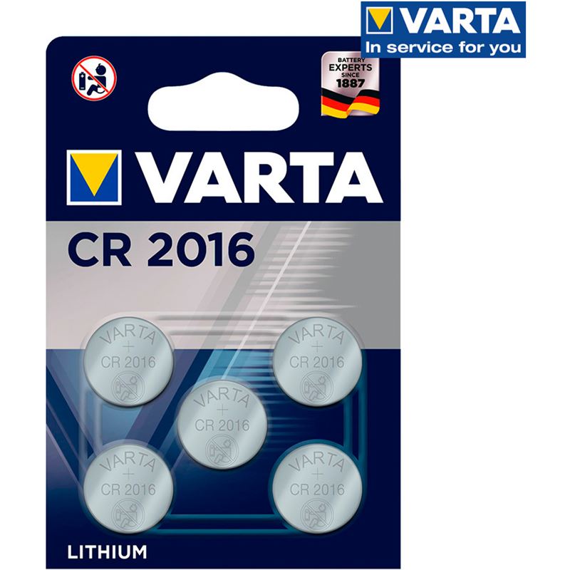 

Батарейка CR2016 3В литиевая Varta в блистере 5шт. 06016101415