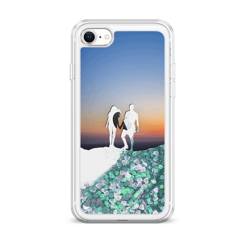 

Жидкий чехол с блестками "Пара на краю света" на Apple iPhone SE 2020, 12495-1