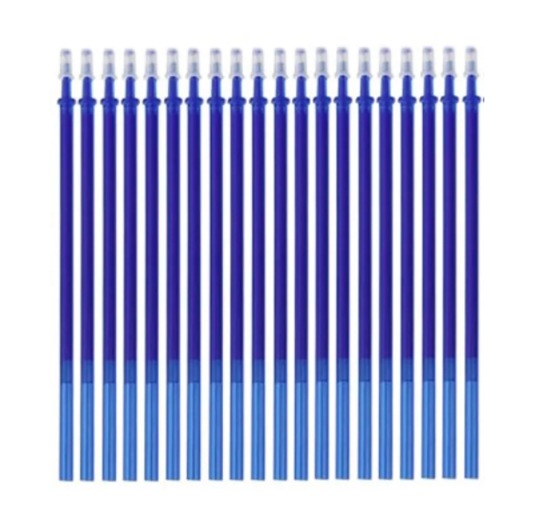 Стержни для стираемых ручек WellyWell 0.5 мм синие длина 13 см 20 шт стираемые чернила