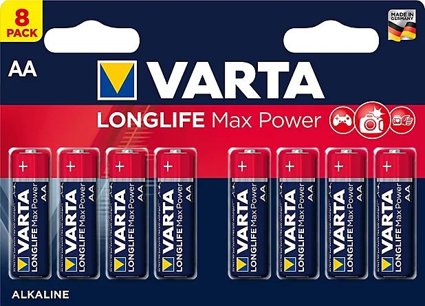 Батарейка AA щелочная Varta LR6-8BL Longlife Max Power в блистере 8шт.