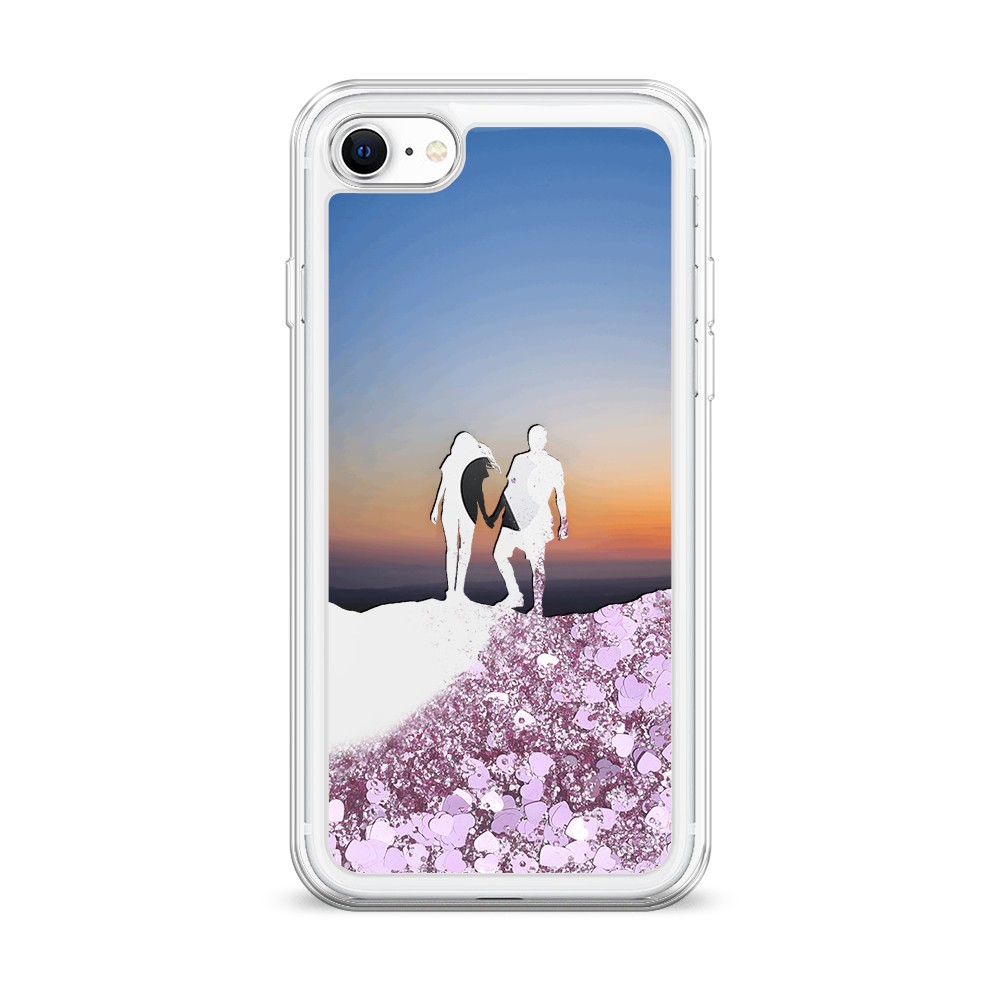 

Жидкий чехол с блестками "Пара на краю света" на Apple iPhone SE 2020, 12494-1