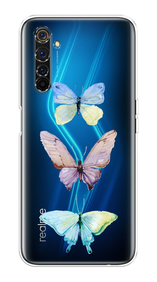 

Чехол на Realme 6 Pro "Акварельные бабочки", Бирюзовый;розовый, 252850-1