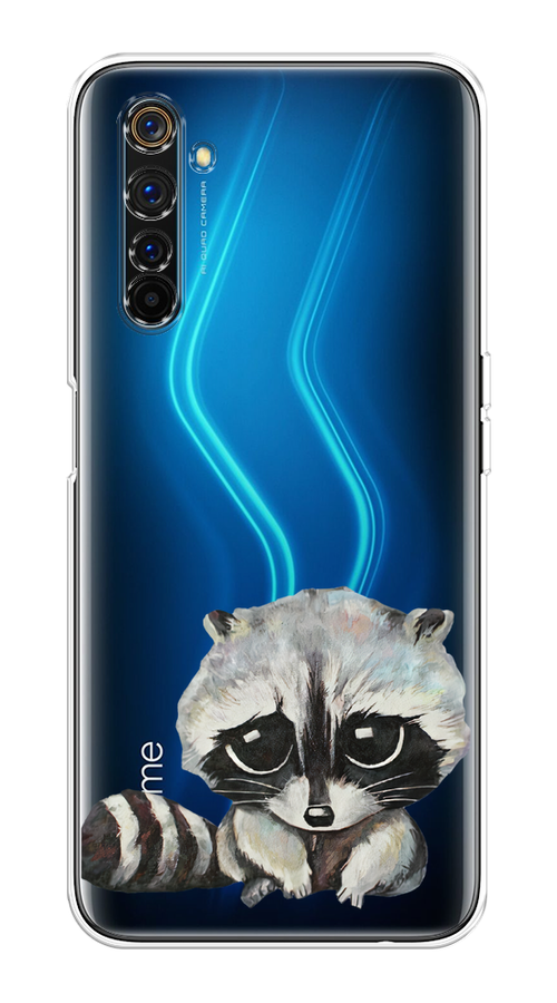 

Чехол на Realme 6 Pro "Большеглазый енот", Серый;черный;прозрачный, 252850-1