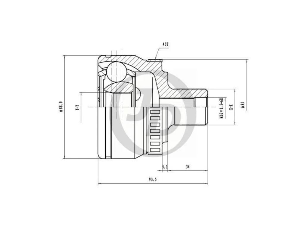 

JUST DRIVE JCT0214A ШРУС внешний ABS
