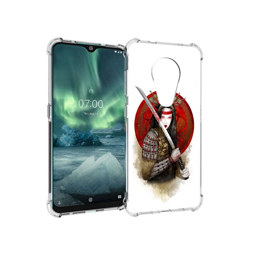 

Чехол MyPads Tocco для Nokia 7.2 рисованная девушка с катаной (PT139171.105.580), Прозрачный, Tocco