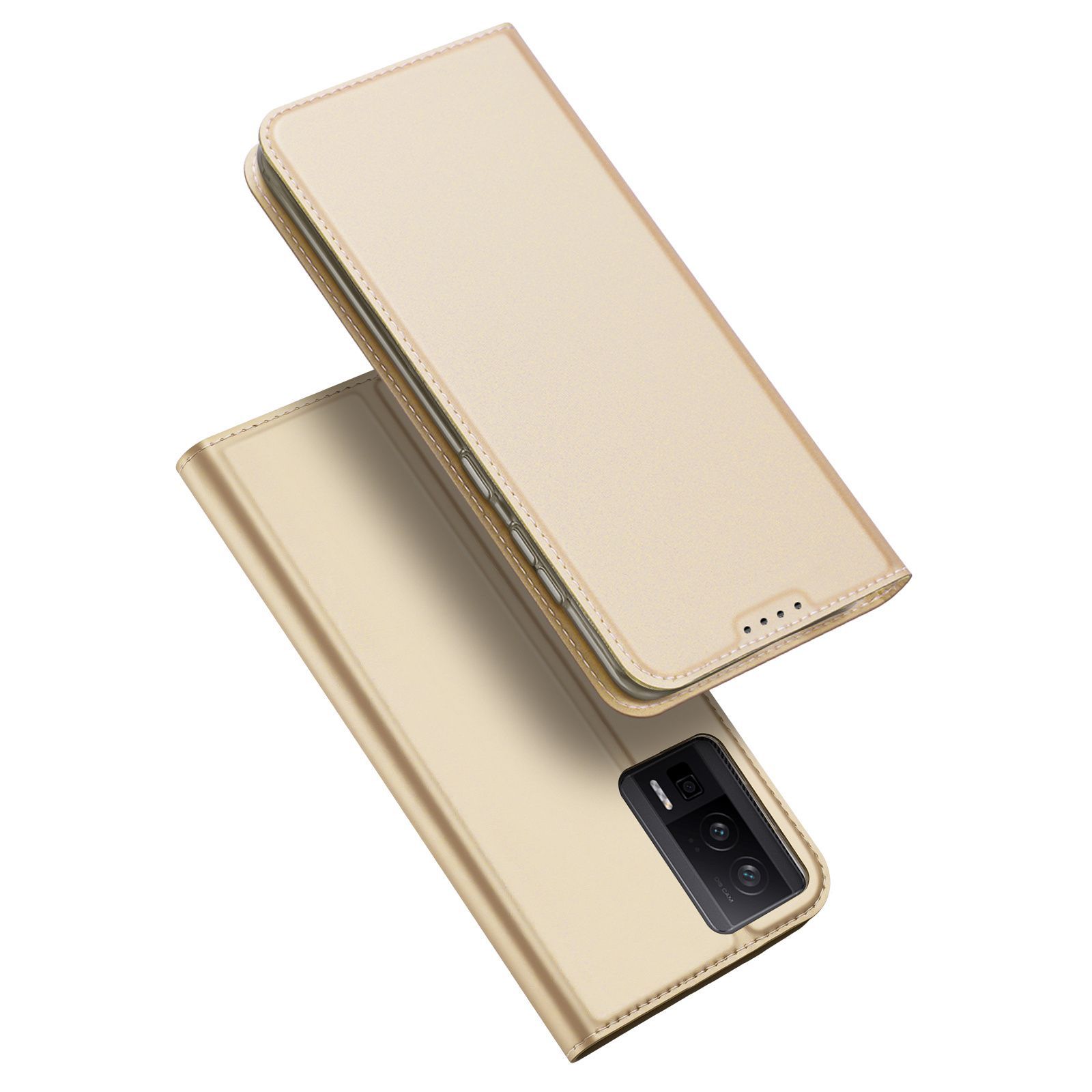 Чехол книжка Dux Ducis для Xiaomi Poco F5 Pro / Redmi K60 / K60 Pro, Skin Series золотой