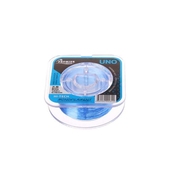 

Леска Preмier Fishing UNO, диаметр 0.16 мм, тест 2.8 кг, 100 м, голубая, Голубой, Uno