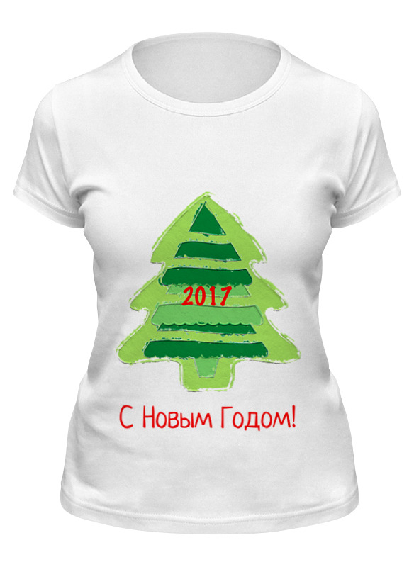 

Футболка женская Printio С новым годом! 2017 белая 2XL, С новым годом! 2017