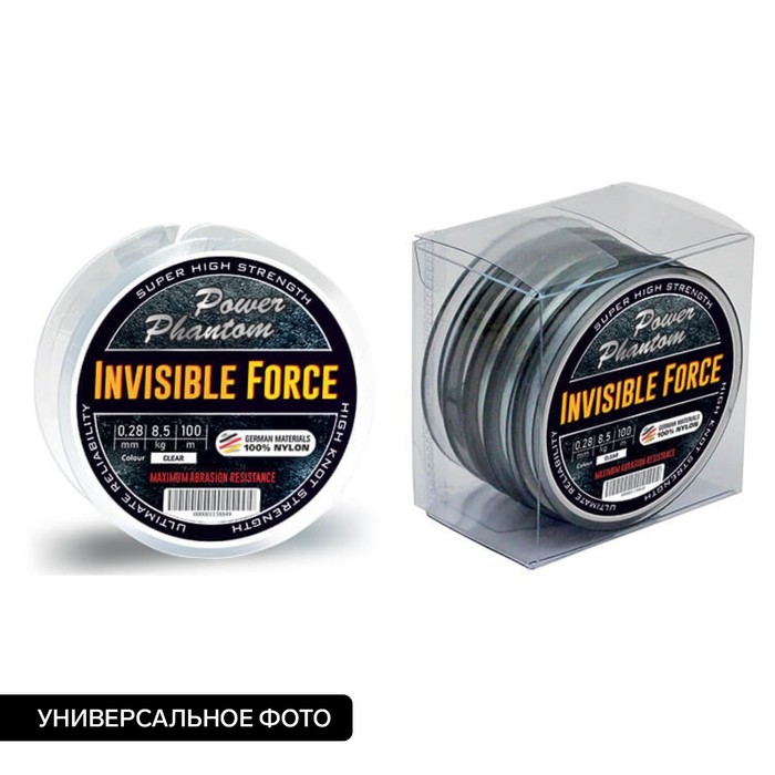 Леска Power Phantom Invisible Force CLEAR, диаметр 0.30 мм, тест 10.6 кг, 100 м