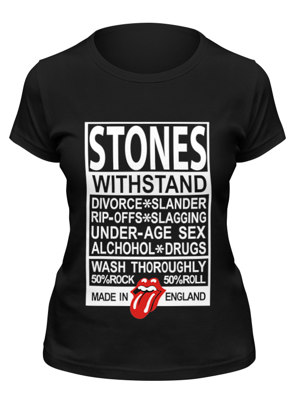 

Футболка женская Printio The rolling stones черная 2XL, Черный, The rolling stones