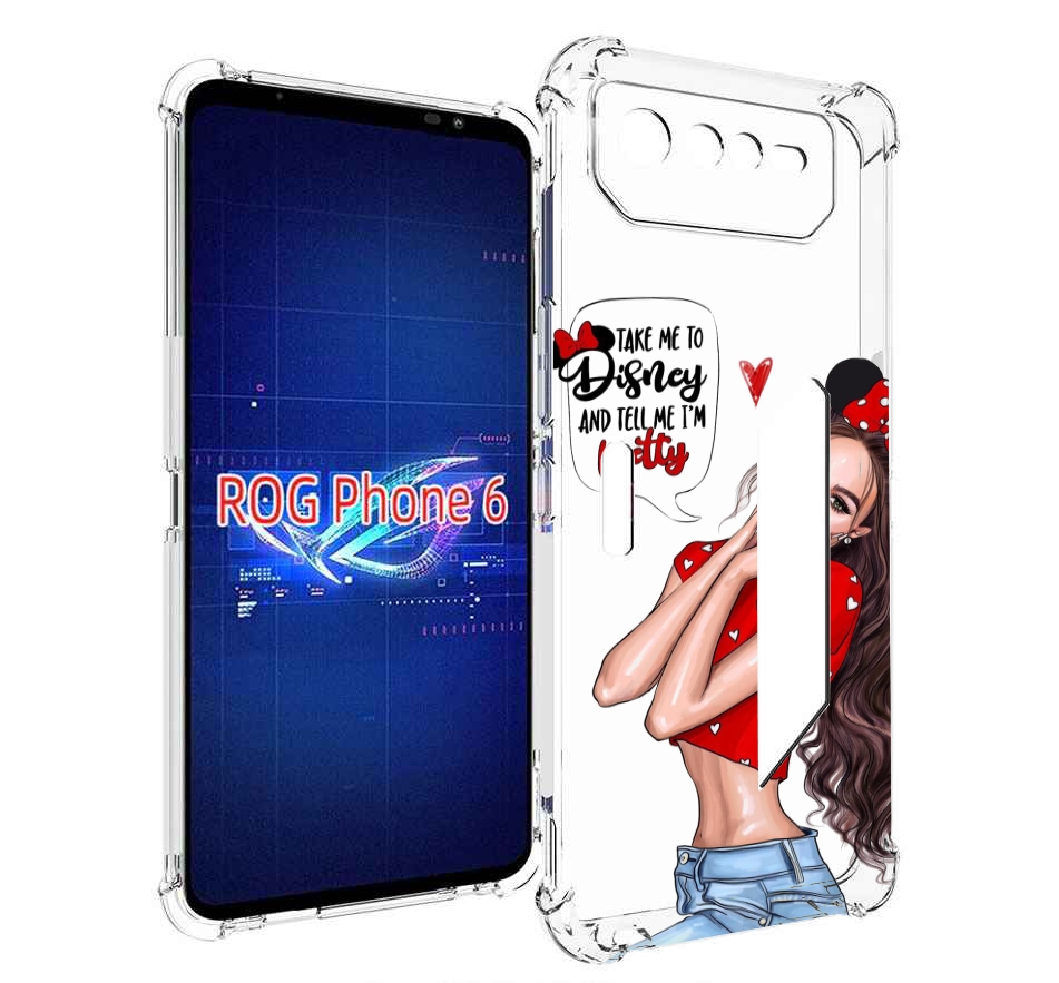 

Чехол MyPads Девушка-Мини женский для Asus ROG Phone 6, Прозрачный, Tocco