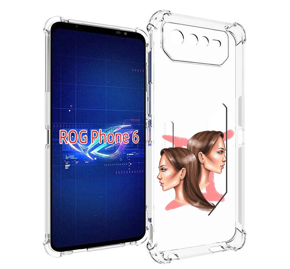 Чехол MyPads Девушка-Близнецы женский для Asus ROG Phone 6