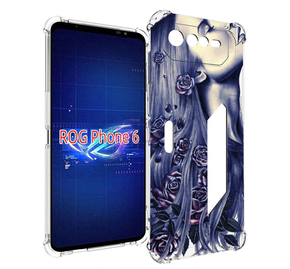 

Чехол MyPads Девушка с розами женский для Asus ROG Phone 6, Прозрачный, Tocco