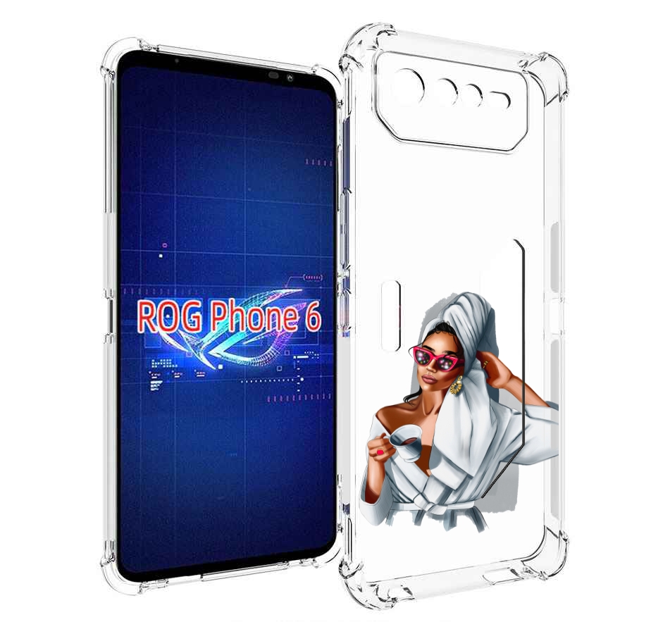 Чехол MyPads Девушка в белом халате женский для Asus ROG Phone 6