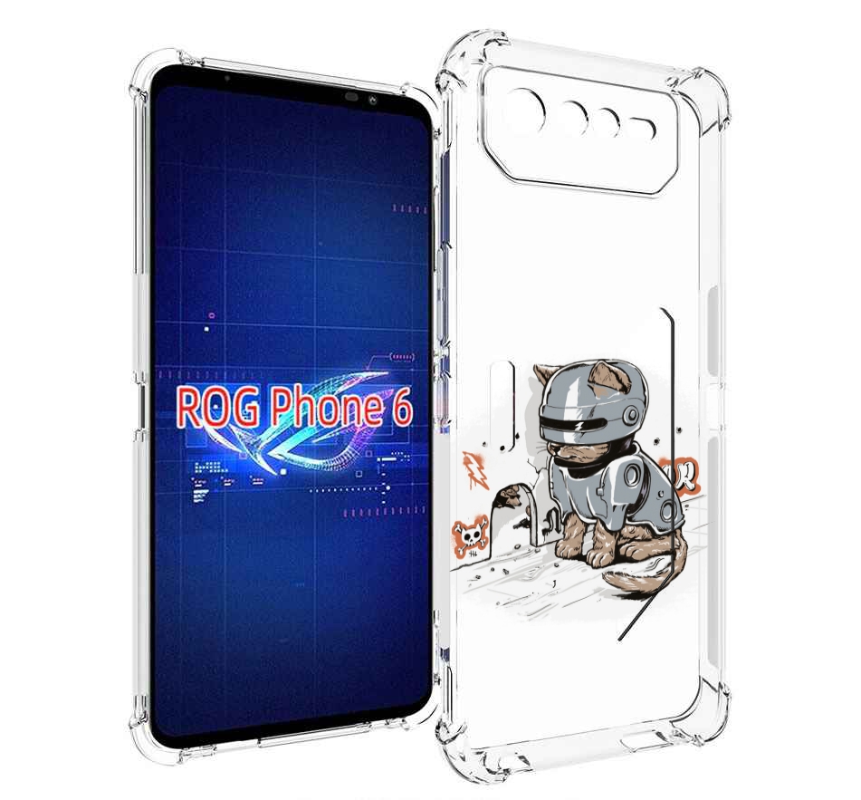 

Чехол MyPads Грозный кот для Asus ROG Phone 6, Прозрачный, Tocco