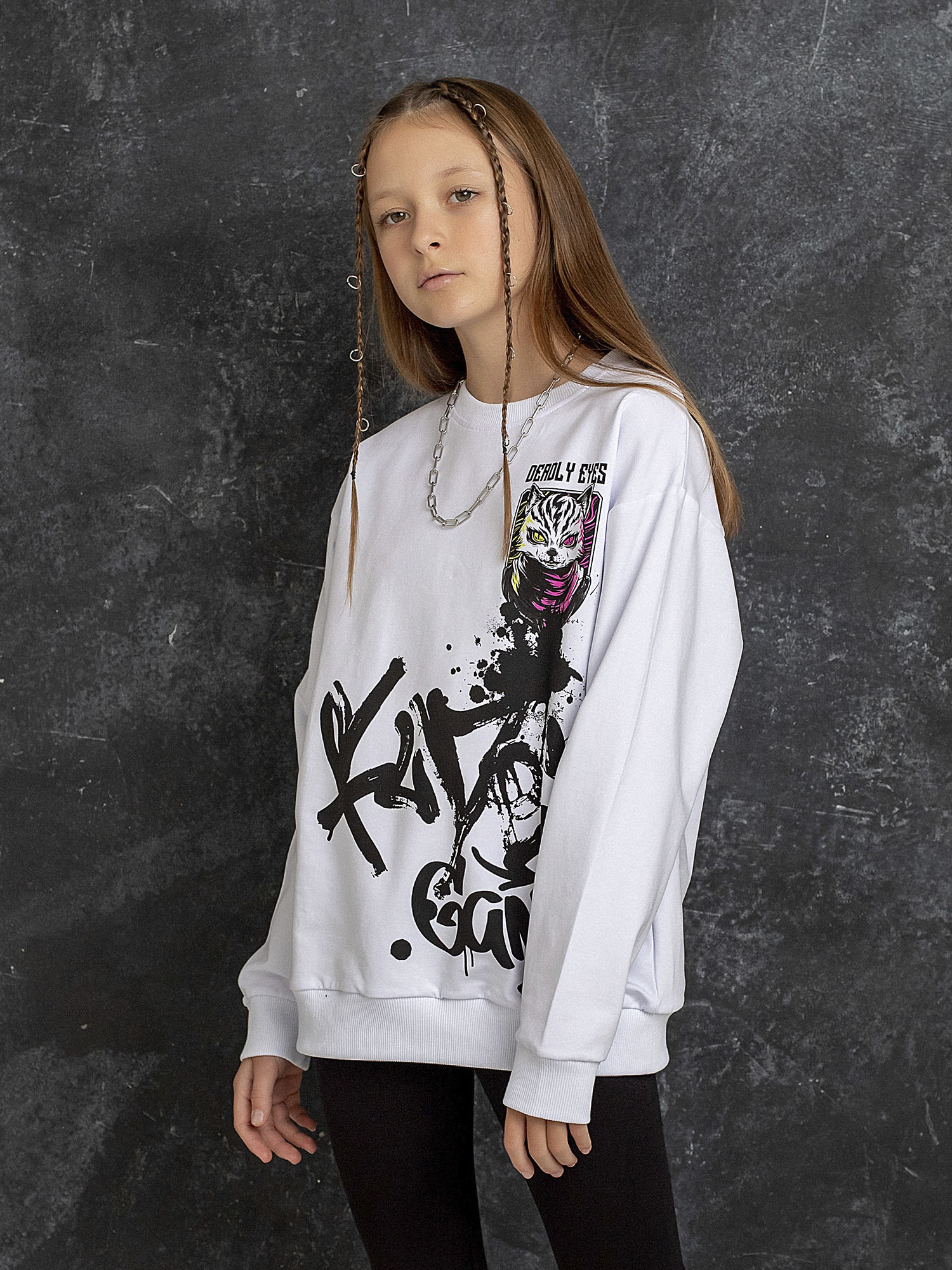 

Свитшот детский Batik 0011_ПО21 цв. белый р. 158, 0011_ПО21