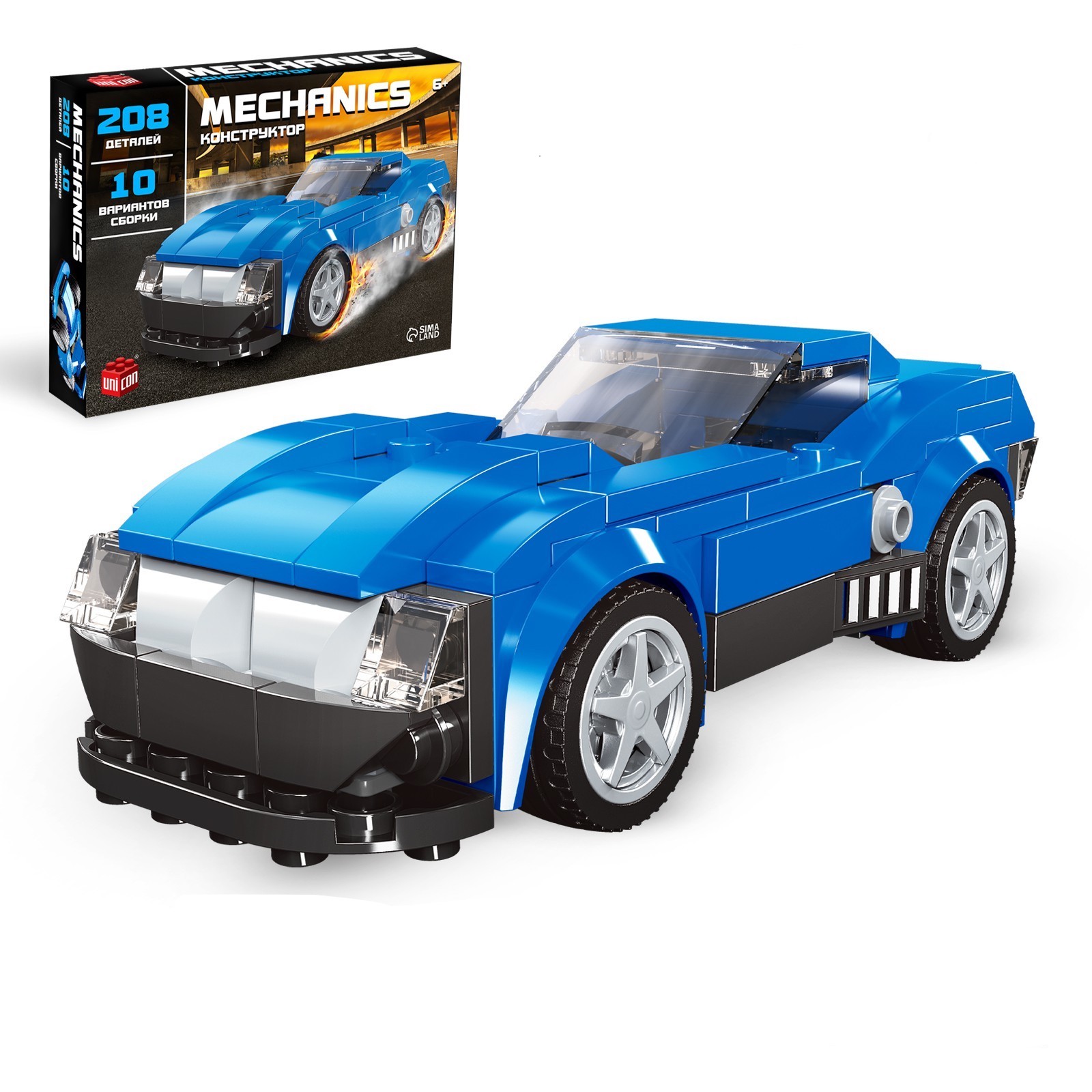 

Конструктор машина 10 в 1 UNICON Mechanics, 208 деталей, 6+