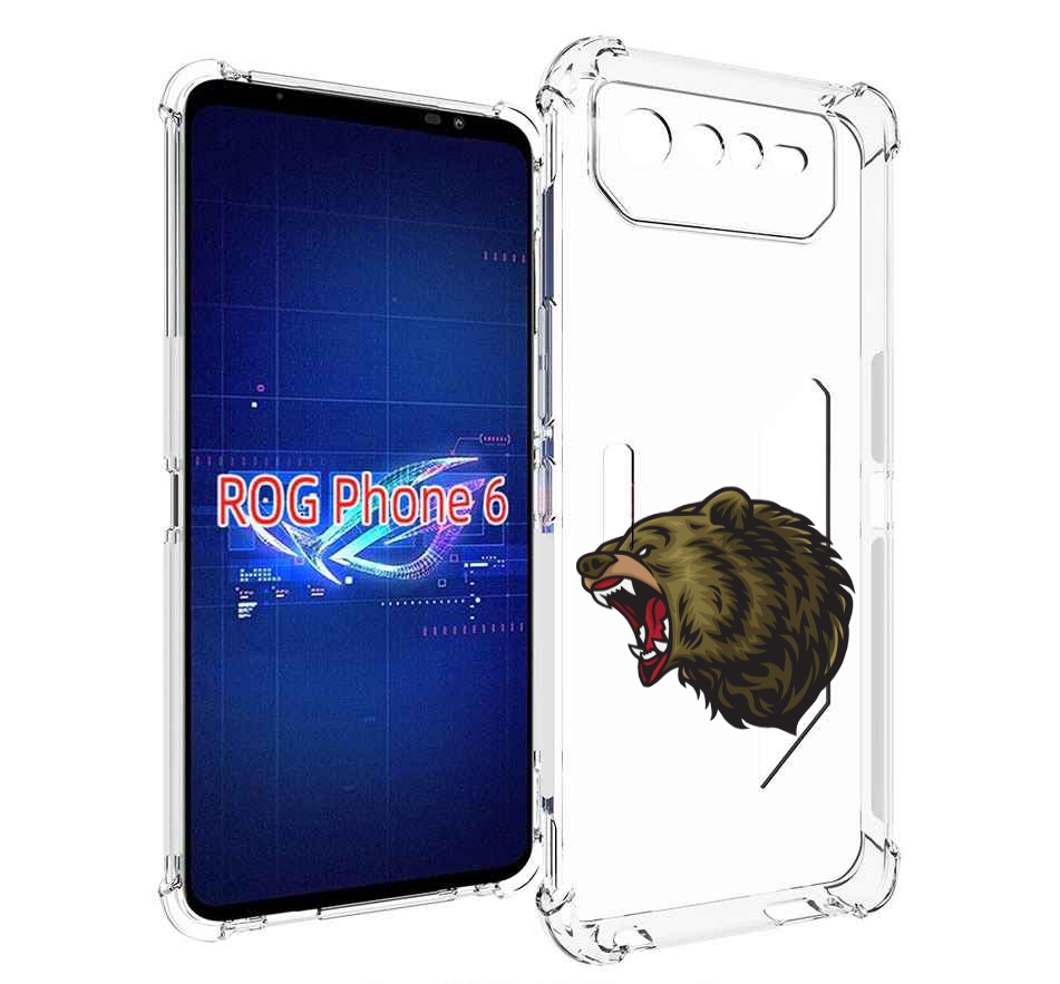 

Чехол MyPads Голова-медведь для Asus ROG Phone 6, Прозрачный, Tocco