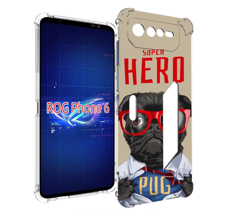

Чехол MyPads Герой-PUG для Asus ROG Phone 6, Прозрачный, Tocco