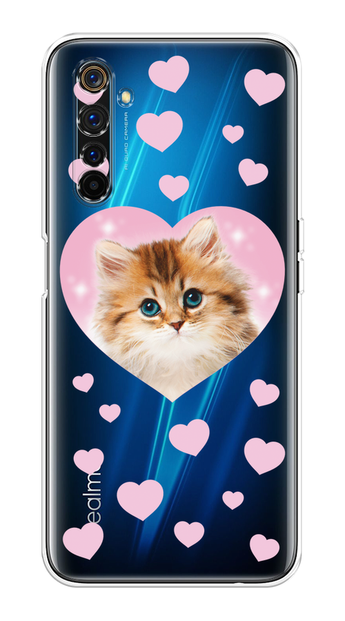 

Чехол на Realme 6 Pro "Котенок в сердце", Розовый;оранжевый;белый;прозрачный, 252850-1