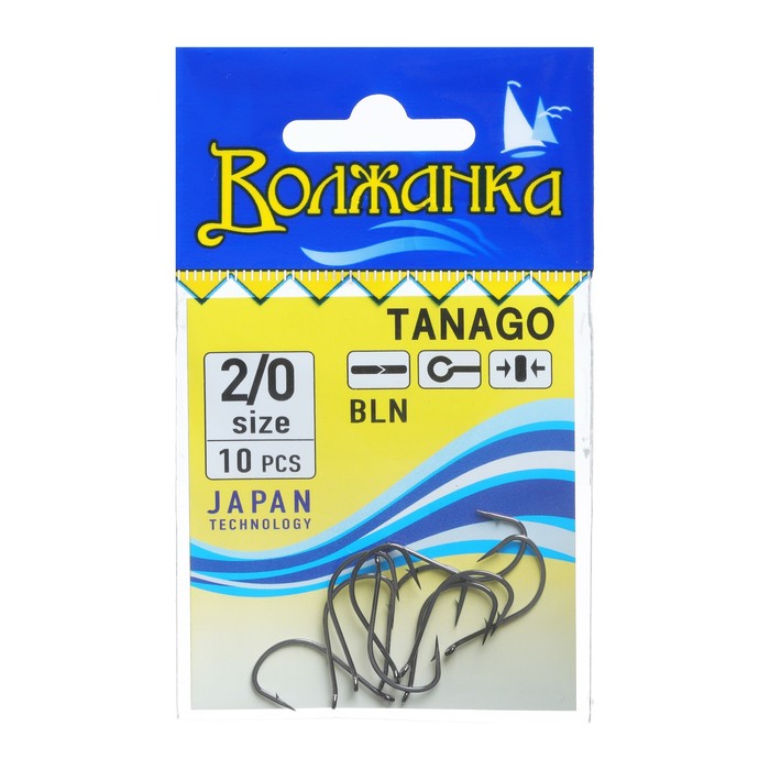 

Крючки Волжанка Tanago № 2/0, 10 шт, Черный