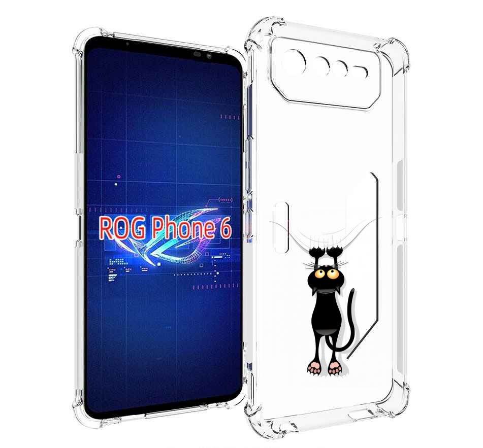 

Чехол MyPads Висячий-кот для Asus ROG Phone 6, Прозрачный, Tocco