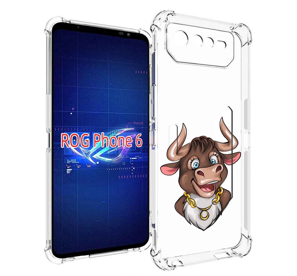 

Чехол MyPads Бычок для Asus ROG Phone 6, Прозрачный, Tocco