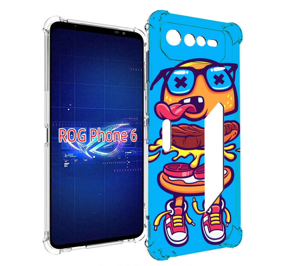 

Чехол MyPads Бургер с очками для Asus ROG Phone 6, Прозрачный, Tocco