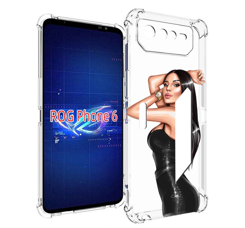 Чехол MyPads Брюнетка-с-часами для Asus ROG Phone 6
