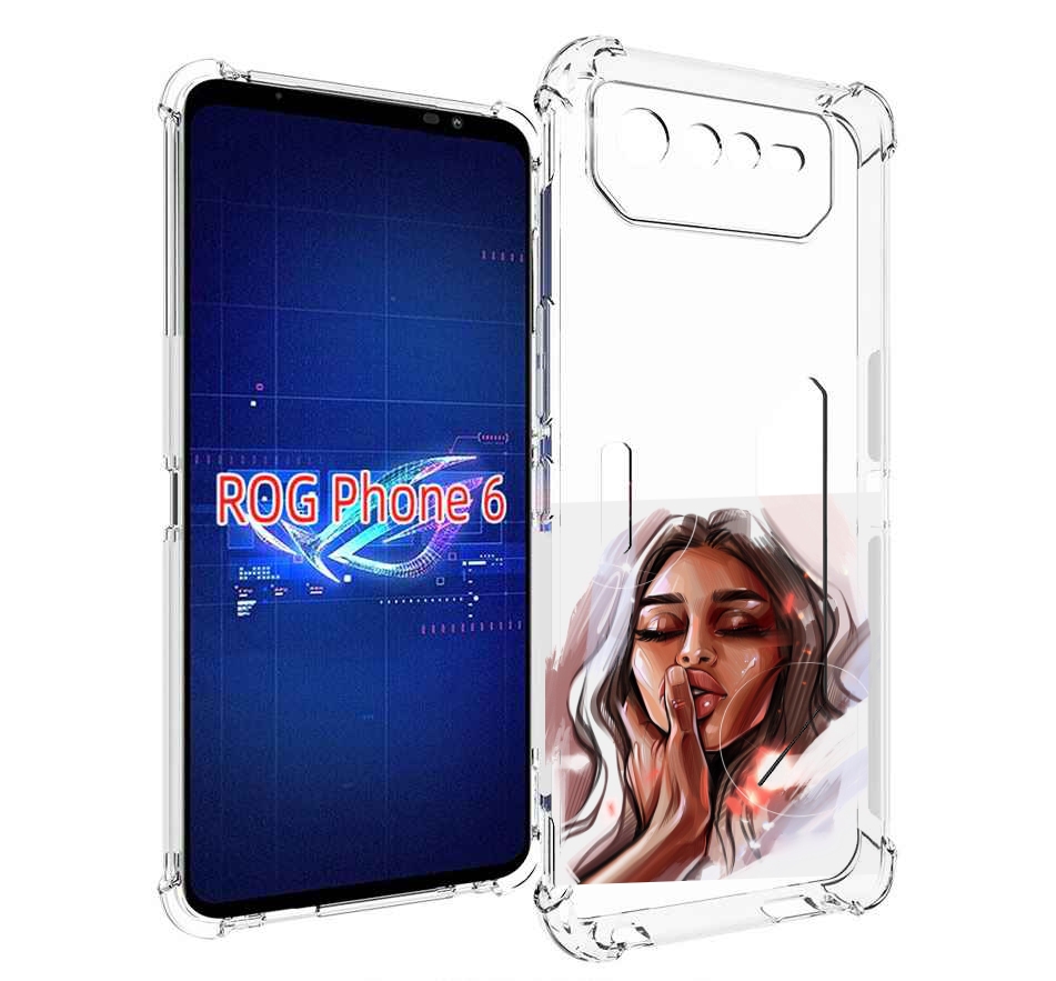 

Чехол MyPads Большие-губы женский для Asus ROG Phone 6, Прозрачный, Tocco