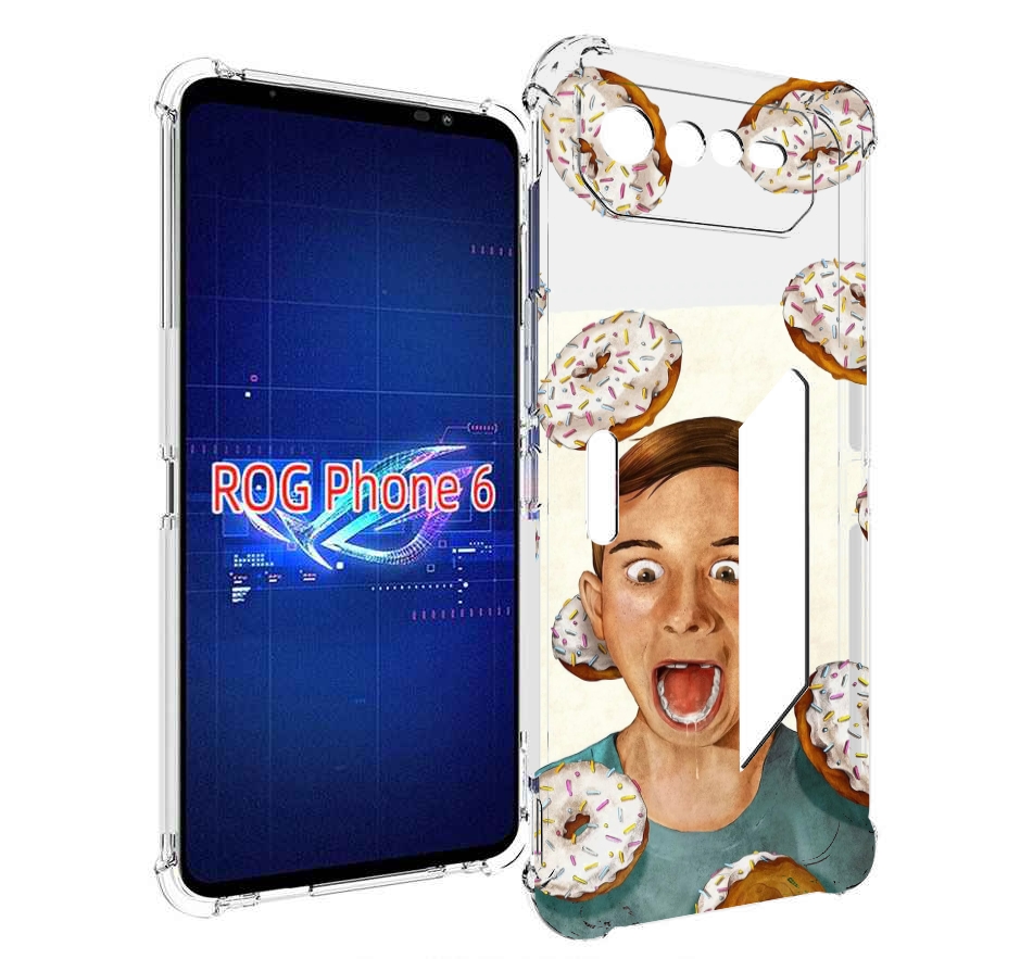 

Чехол MyPads Бешенные-пончики для Asus ROG Phone 6, Прозрачный, Tocco