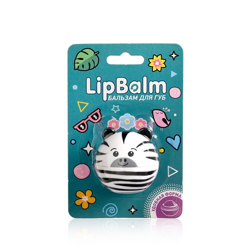 

Бальзам для губ Lip Balm Зебра с ароматом банана 6,5г, Прозрачный