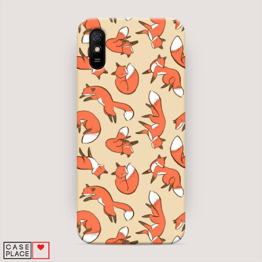 

Пластиковый чехол "Лисички фон" на Xiaomi Redmi 9A, 38920-2