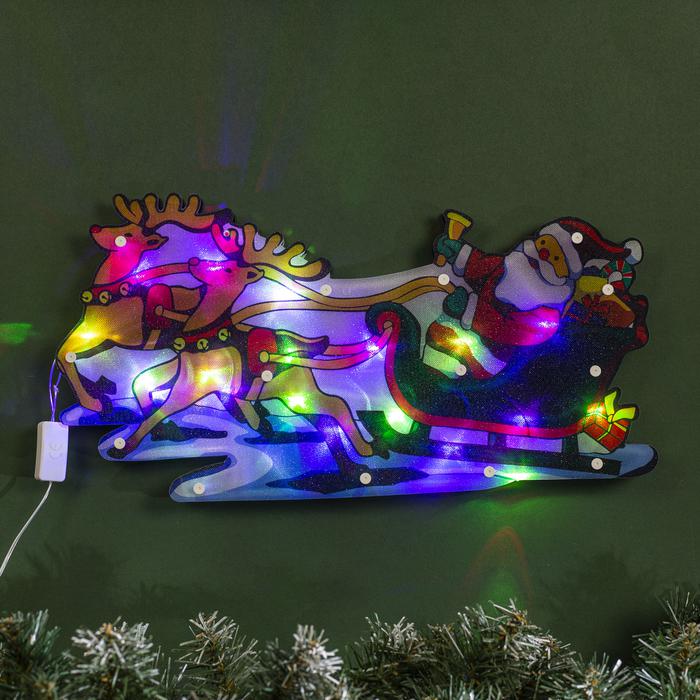 Световая фигура Luazon lighting Дед мороз и сани 4364271 разноцветный/RGB