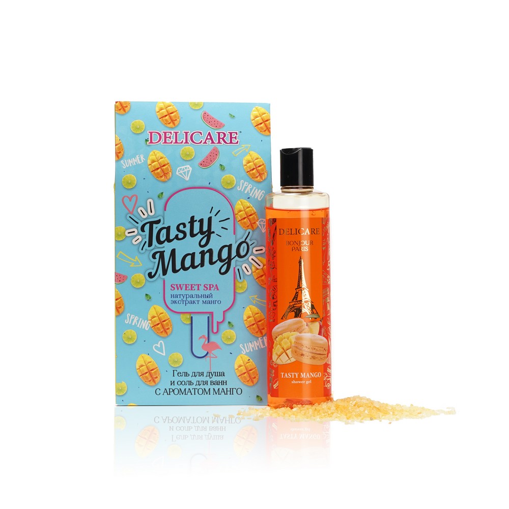

Женский набор гель для душа Delicare Tasty Mango 300мл, соль для ванны 100г