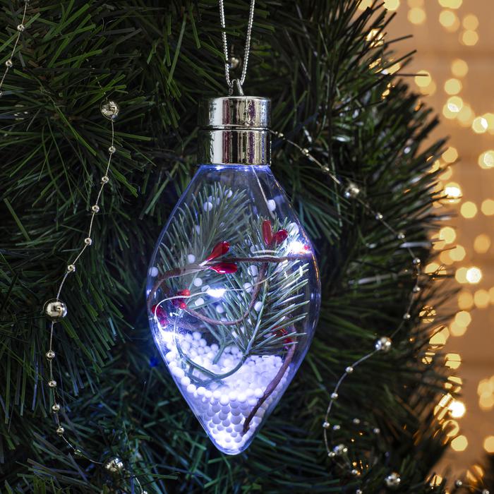 

Luazon Lighting капля "Ветка елочки" 5 LED, от батареек 2032 белый, Прозрачный;красный