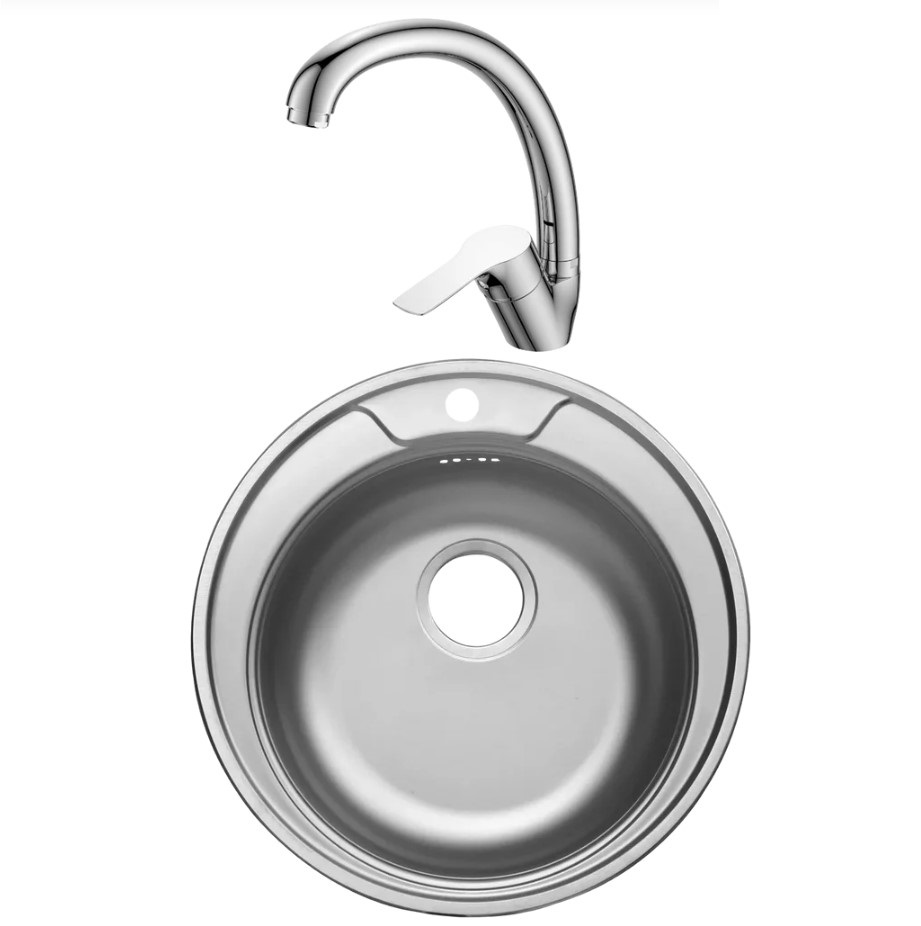

Комплект Мойка Domaci Равенна Rite DFA 500 (6) TG+Смеситель Domaci Равенна D45-002cr