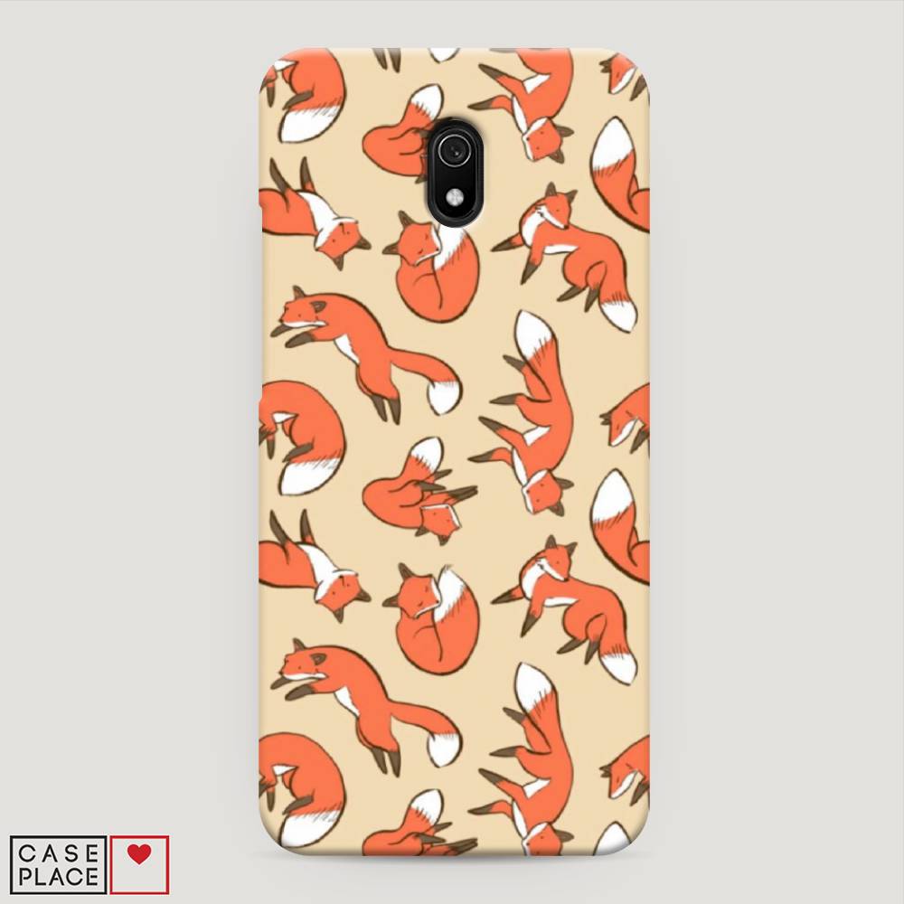 

Пластиковый чехол "Лисички фон" на Xiaomi Redmi 8A, 37220-2