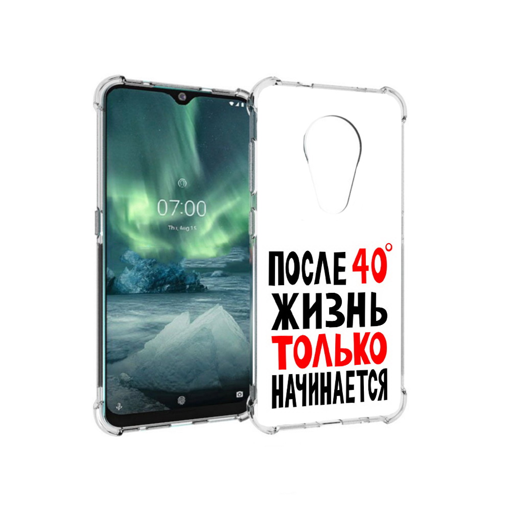 

Чехол MyPads Tocco для Nokia 7.2 после 40 жизнь начинается (PT139171.105.553), Прозрачный, Tocco